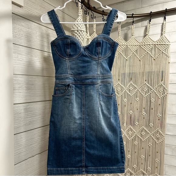 Guess Dresses New Guess Denim Dress Xsmall Nwt Poshmark
